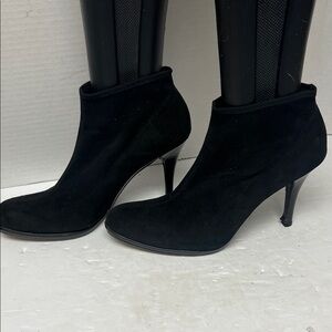Stuart Weitzman Elegant Black Suede Heeled Boots